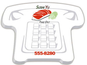 Promotional Sticky Notes: 4 inch x 3 inch Telephone Shaped Sticky Notes